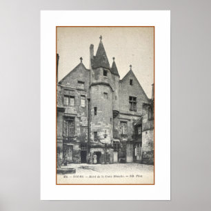 RECYCLED ART: 1900s TOURS FRANCE HOTEL POSTCARD Poster