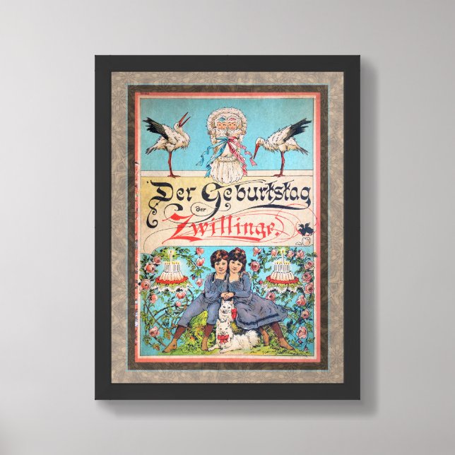 RECYCLED ART: 1920s BOOK COVER ART Framed Art (Framed Front)