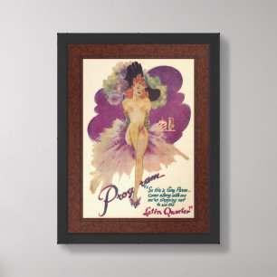 RECYCLED ART: 1948 RISQUE LATIN QUARTER PROGRAM FRAMED ART