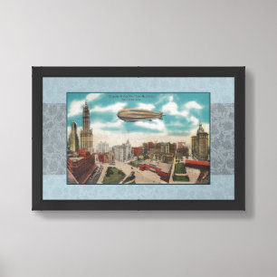 RECYCLED ART: C1930 NYC ZEP POSTCARD FRAMED ART