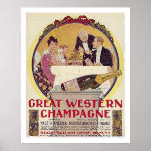 RECYCLED ART: CHAMPAGNE ADVERTISING C.1915 POSTER