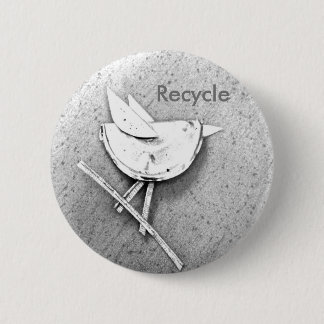 Recycled Bird Pinback Button