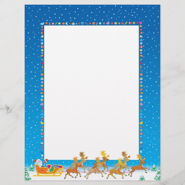 Recycled Christmas Paper - Santa Sleigh Design (Front)