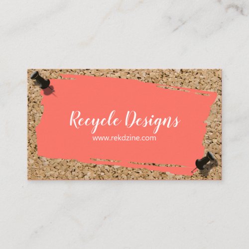 Recycled Coral Scrap Paper On Cork Generic Business Card