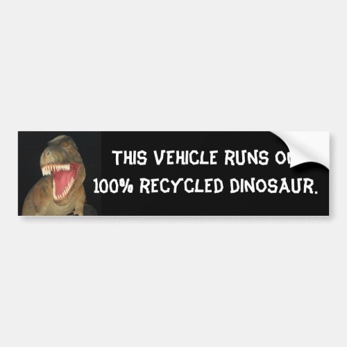 Recycled Dinosaur Bumper Sticker