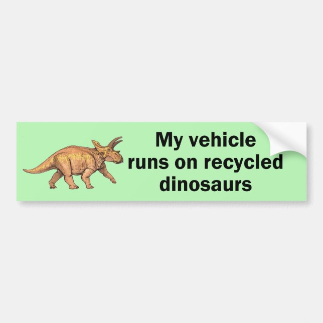 Recycled Dinosaurs Bumper Sticker (Front)