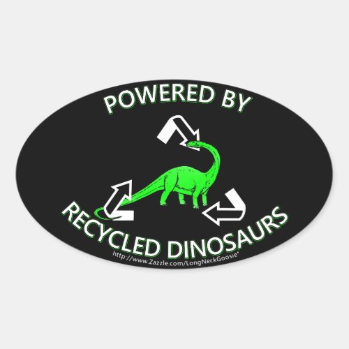 Recycled Dinosaurs Oval Sticker