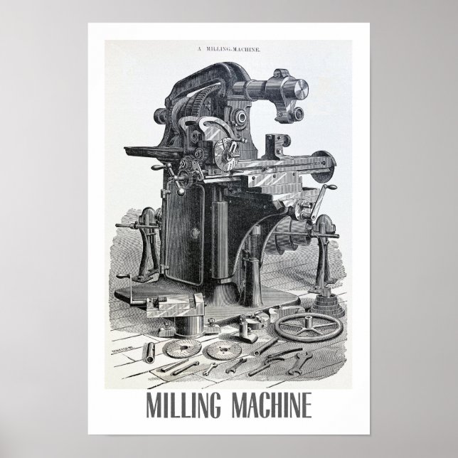 RECYCLED FINE ART 1890 TECHNICAL ILLUSTRATION POSTER (Front)
