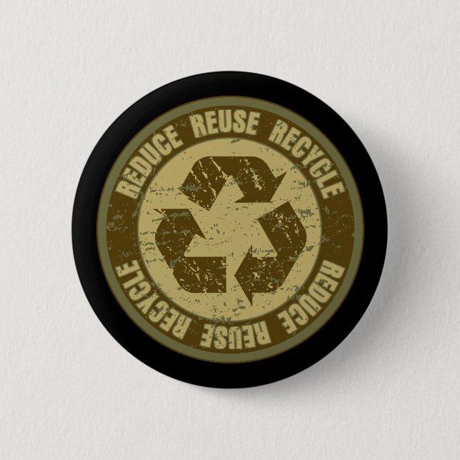 Recycled Grunge Pinback Button (Front)
