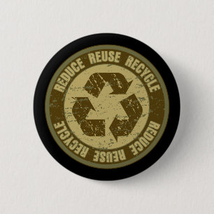 Recycled Grunge Pinback Button