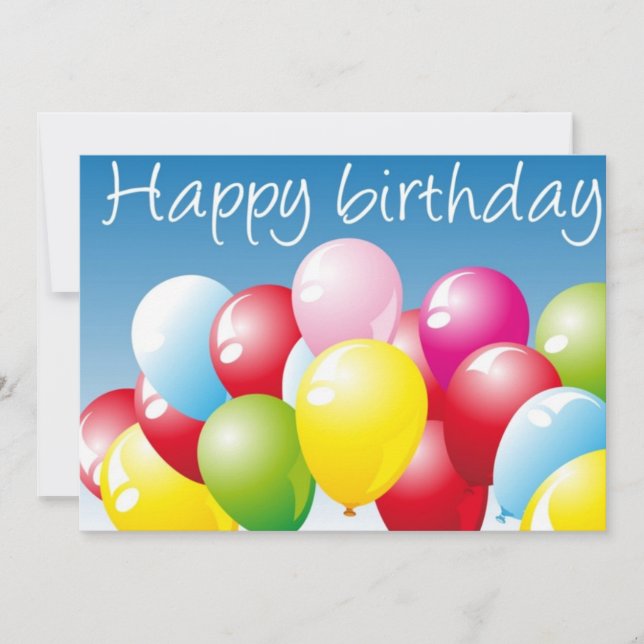 Recycled Happy Birthday Greeting Card  & Invites (Front)