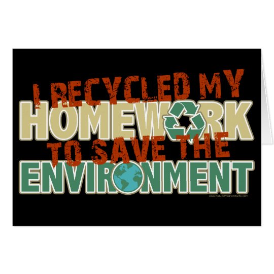 Recycled Homework Card