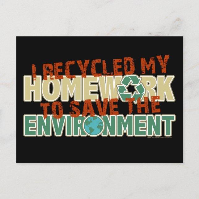 Recycled Homework Postcard (Front)