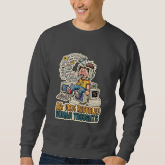 Recycled Human Thoughts AI satire technology code Sweatshirt