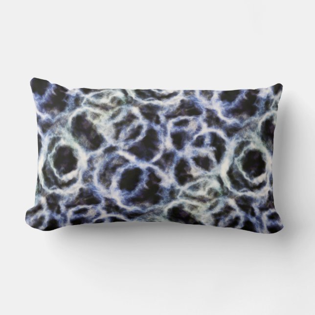 recycled indigo shibori : lumbar pillow (Front)