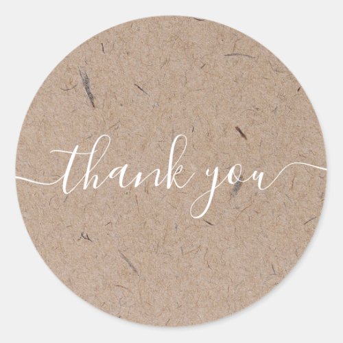 recycled kraft paper vintage Thank You Classic Round Sticker
