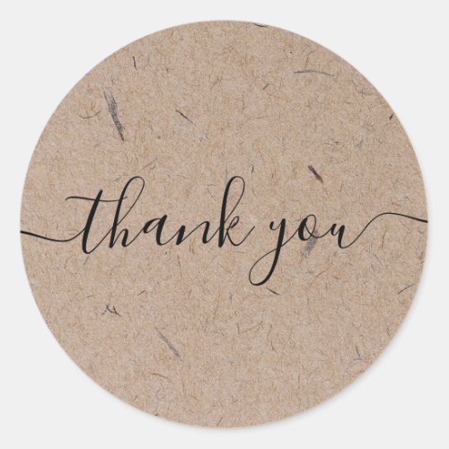 recycled kraft paper vintage Thank You Classic Round Sticker