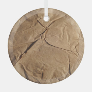 Recycled Paper: Eco-Friendly Texture. Glass Ornament