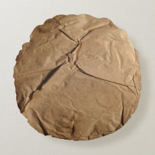 Recycled Paper: Eco-Friendly Texture. Round Pillow