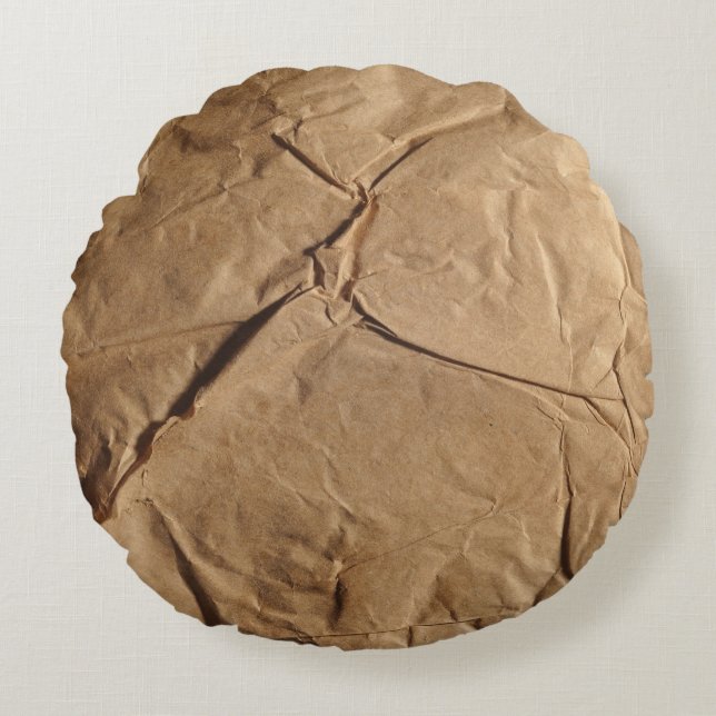 Recycled Paper: Eco-Friendly Texture. Round Pillow (Front)
