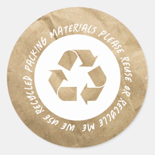 Recycled Reused Packaging  Classic Round Sticker