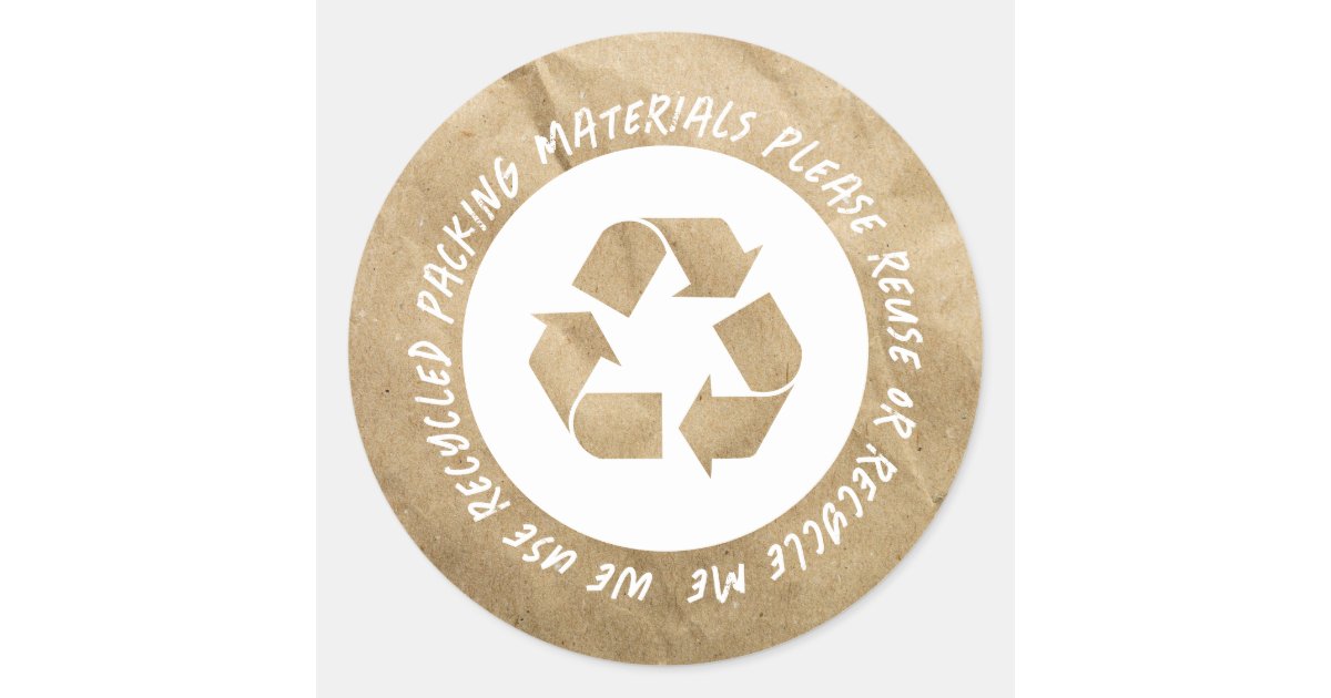 Recycled Reused Packaging Classic Round Sticker Zazzle