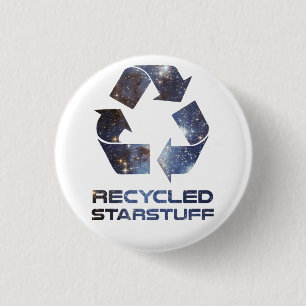 Recycled Star Stuff Pinback Button