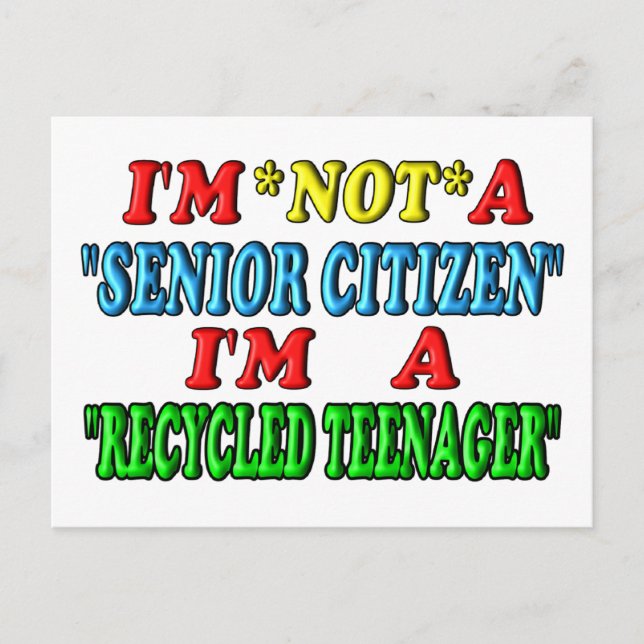 Recycled Teenager Postcard (Front)