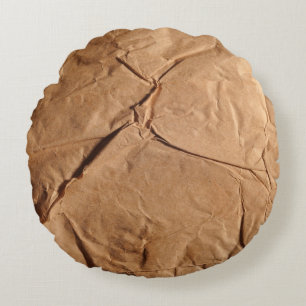 Recycled wrapping paper. Texture. Round Pillow