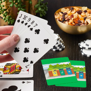Recycling Bins Color Coded Waste Sorting Poker Cards