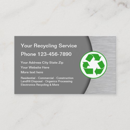 Recycling Business Cards Unique Online Template