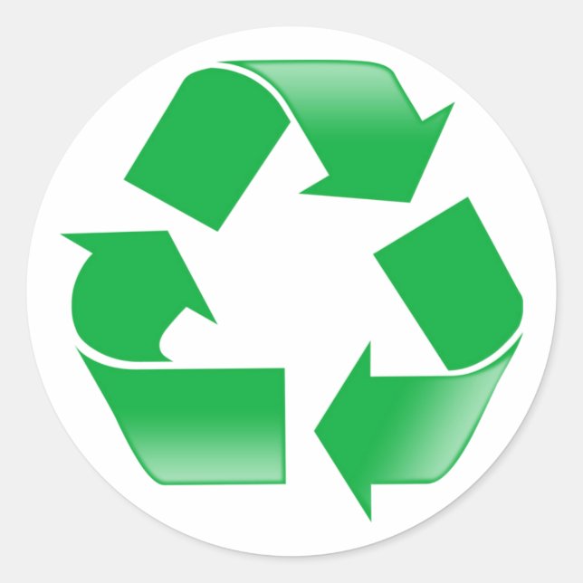 Recycling CLASSIC RECYCLE SYMBOL Round Sticker (Front)