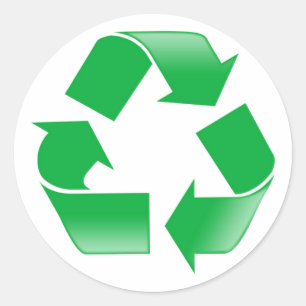Recycling CLASSIC RECYCLE SYMBOL Round Sticker