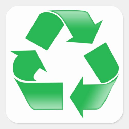 Recycling CLASSIC RECYCLE SYMBOL Square Sticker