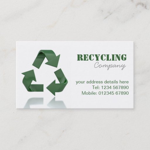 Customizable Recycling Company Business Card