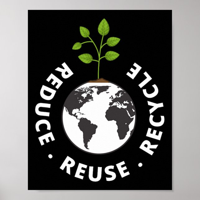 Recycling Earth Day Gift Environment Reduce Reuse  Poster (Front)
