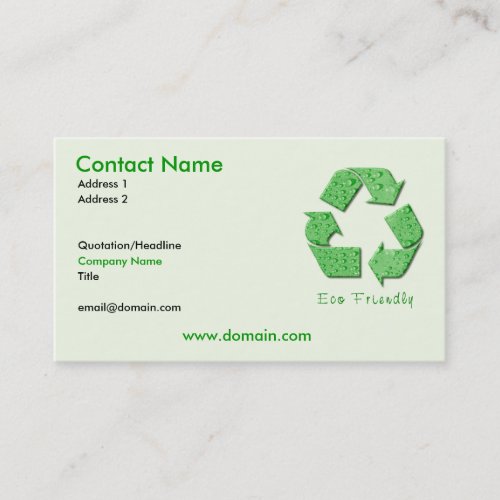 Recycling Eco Friendly Business Card