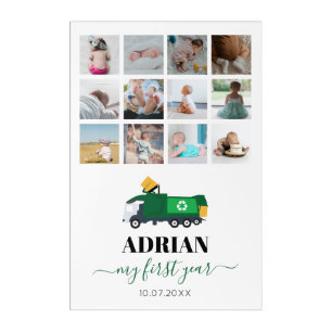 Recycling Garbage Truck Baby Boy 1st Year Photos Acrylic Print