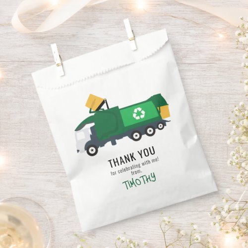Recycling Garbage Truck Birthday  Party Favor Bag