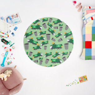 Recycling Garbage Truck Boys Nursery Bedroom Outdoor Rug