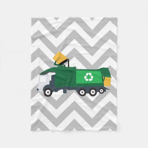 Recycling Garbage Truck Fleece Blanket