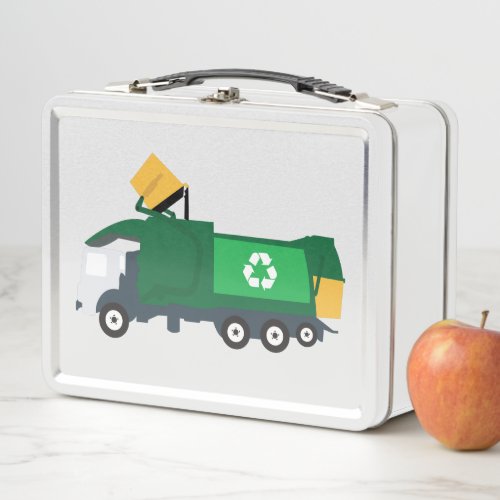 Recycling Garbage Truck Metal Lunch Box
