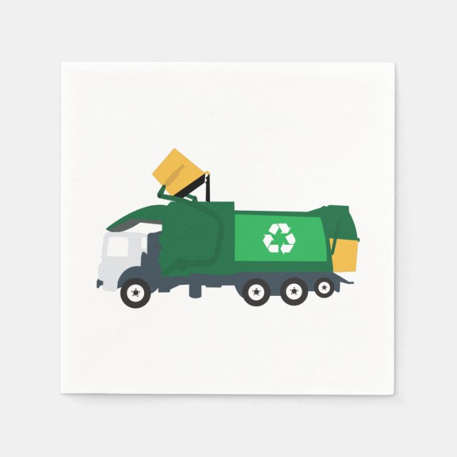 Recycling Garbage Truck Napkins (Front)