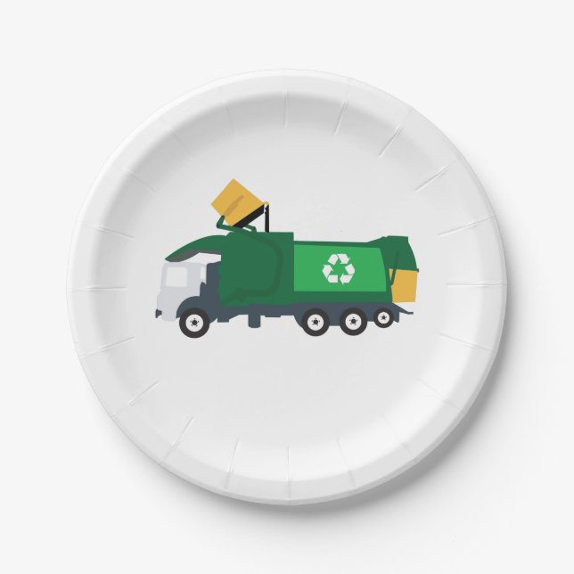 Recycling Garbage Truck Paper Plates (Front)
