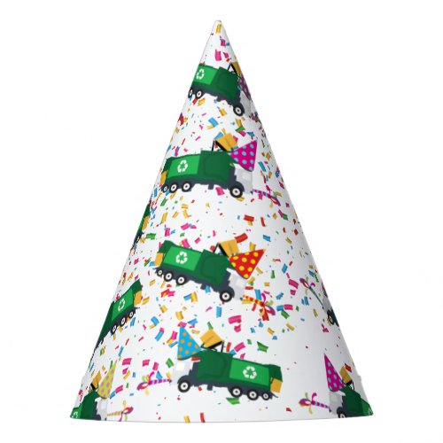 Recycling Garbage Truck Party Pattern  Party Hat