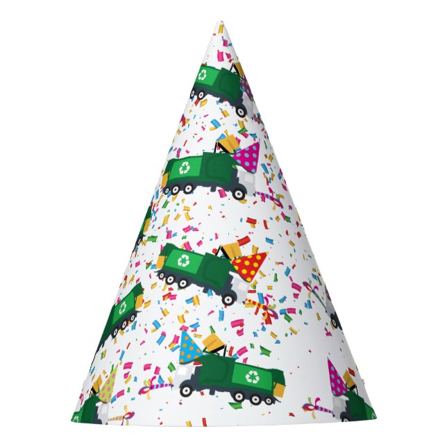 Recycling Garbage Truck Party Pattern  Party Hat (Front)