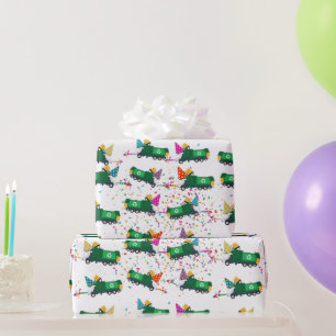 Recycling Garbage Truck Party Pattern  Wrapping Paper