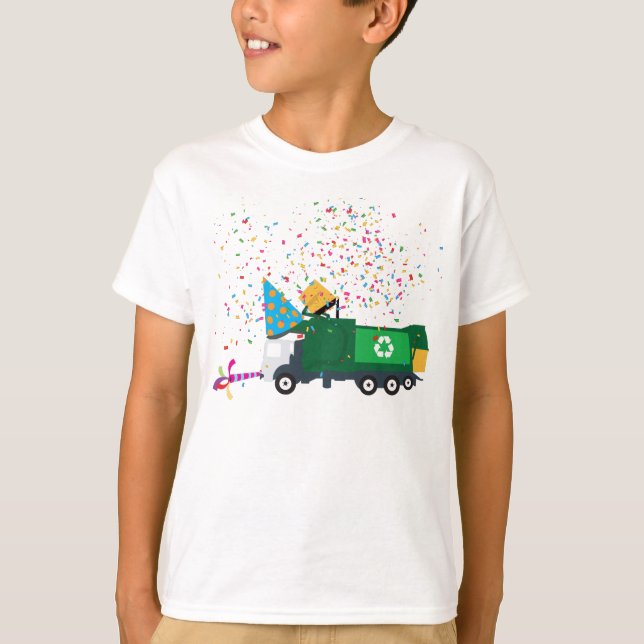 Recycling Garbage Truck Party  T-Shirt (Front)