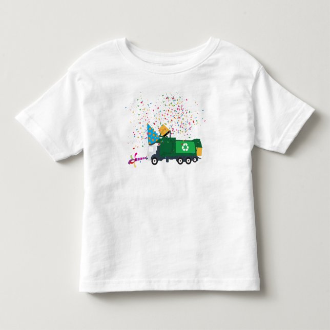 Recycling Garbage Truck Party Toddler T-shirt (Front)