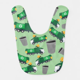 Recycling Garbage Truck Pattern Baby Bib